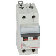 Disjoncteur DX3 6000 -vis/vis- 2P 230/400V~ -40A-10kA-courbe C-peigne HX³ trad 2P- 2M Ref.407788