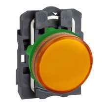 Voyant rond diam 22 ip 65 jaune douille ba 9s 250 v bornes réf. XB5AV65