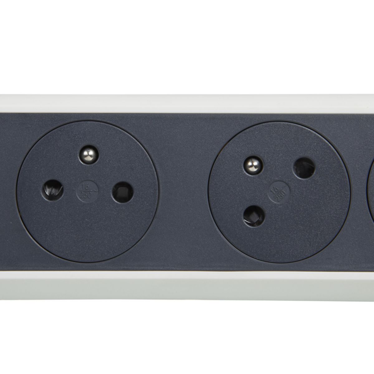Legrand 049454 049454-Rallonge Multiprise Rotatif avec 6 Prises de Courant Surface et Interrupteur avec Cordon 1,5m-Blanc et Gris foncé Taille Unique Incolore