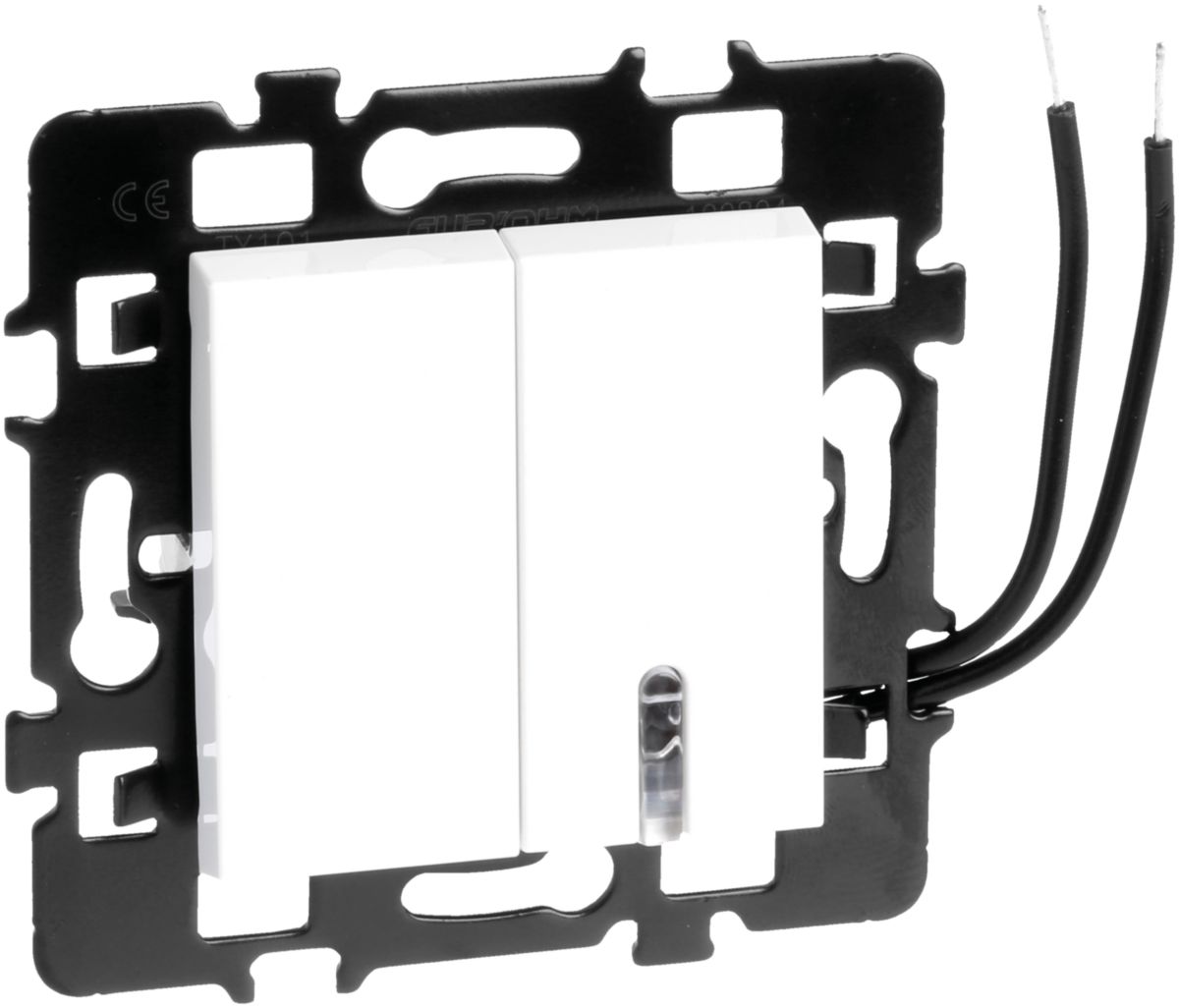 Interrupteur VV non lumineux+ Interrupteur VV lumineux ou témoin bleu 61812
