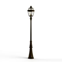Lampadaire 1 tête Place Des Vosges 3 - version modèle 8 - hauteur 2710 mm - E27 - IP44 - diffuseurs en verre clair - lampadaire en aluminium - finition patine dorée 009 Réf. 149008009