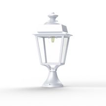 Borne Place Des Vosges 1 Evolution - version modèle 6 - hauteur 484 mm - E27 - IP65 - diffuseur en méthacrylate clair - borne en aluminium - couleur blanc 001 Réf. 150019001