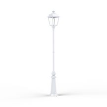 Lampadaire 1 tête Place Des Vosges 1 Evolution - version modèle 12 - hauteur 1980 mm - E27 - IP65 - diffuseur en méthacrylate clair - lampadaire en aluminium - couleur blanc 001 Réf. 150031001