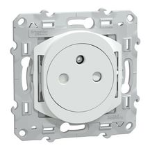 Ovalis - prise de courant affleurante - 2P+T - Blanc - fixation par vis uniquement - Raccordement : 1 x 1,5…2 x 4 mm² souple / rigide / multibrin - bornes automatiques - 16 A - 250 VCA 50 Hz - IK04 IP21D  - protection peinture - NF Réf. S320052