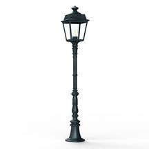 Pilier Place Des Vosges 1 Tradition - version modèle 11 - hauteur 1296 mm - E27 - IP44 - diffuseurs en verre clair - pilier en aluminium - finition patine vert de gris 008 Réf. 151017008