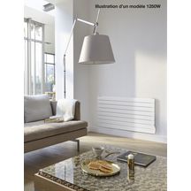 Radiateur électrique Acova Fassane Premium horizontal, commande radiofréquence RF, puissance 1000W, hauteur 444 mm, largeur 1117 mm, 6 éléments, Blanc RAL 9016 Réf. TVXD100-110/GF