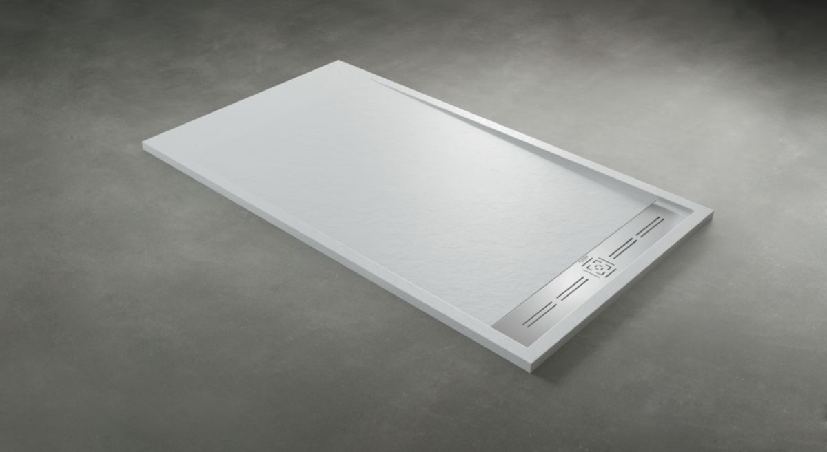 Receveur Alterna Daily'o 120 X 80 Cm Ardoise Blanc ALTERNA - Receveur Alterna Daily'C 120 x 80 cm caniveau ardoise blanc