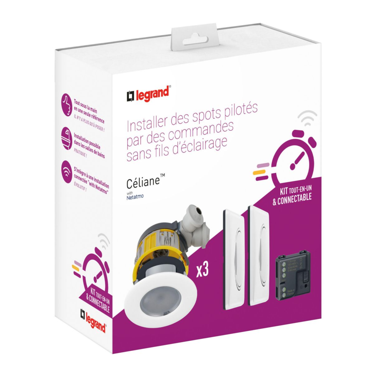 LEGRAND Legrand kit Modul'up avec 3 boites Modul'up + 3 spots IP44
