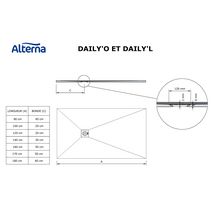 Receveur Alterna Daily'O 120 x 90 cm ardoise blanc