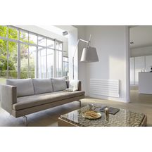 Radiateur électrique Acova Fassane Premium horizontal, commande radiofréquence RF, puissance 1000W, hauteur 444 mm, largeur 1117 mm, 6 éléments, Blanc RAL 9016 Réf. TVXD100-110/GF
