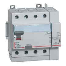 interrupteur différentiel DX3-ID Vis/auto 4P 400V~ 63A -type AC 30mA -départ haut- 5M Ref.411653