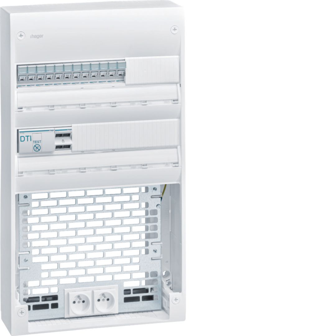 Coffret VDI 2 rangées 36 modules + platine Grade 3TV Réf. TN435