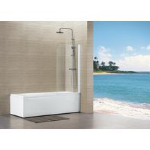 Pare baignoire Alterna Verseau 80 x 140 cm profilé blanc épaisseur du verre 4 mm